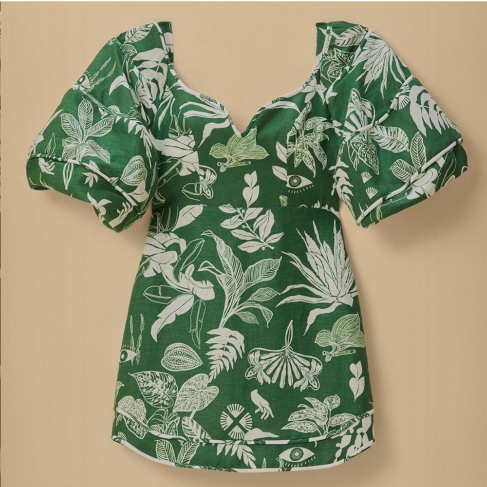 FARM Rio Forest Soul Green Mini Dress